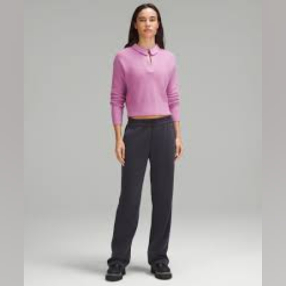 Lululemon Collared Merino Wool-Blend Sweater in Dahlia Mauve, Size S - Picture 10 of 14